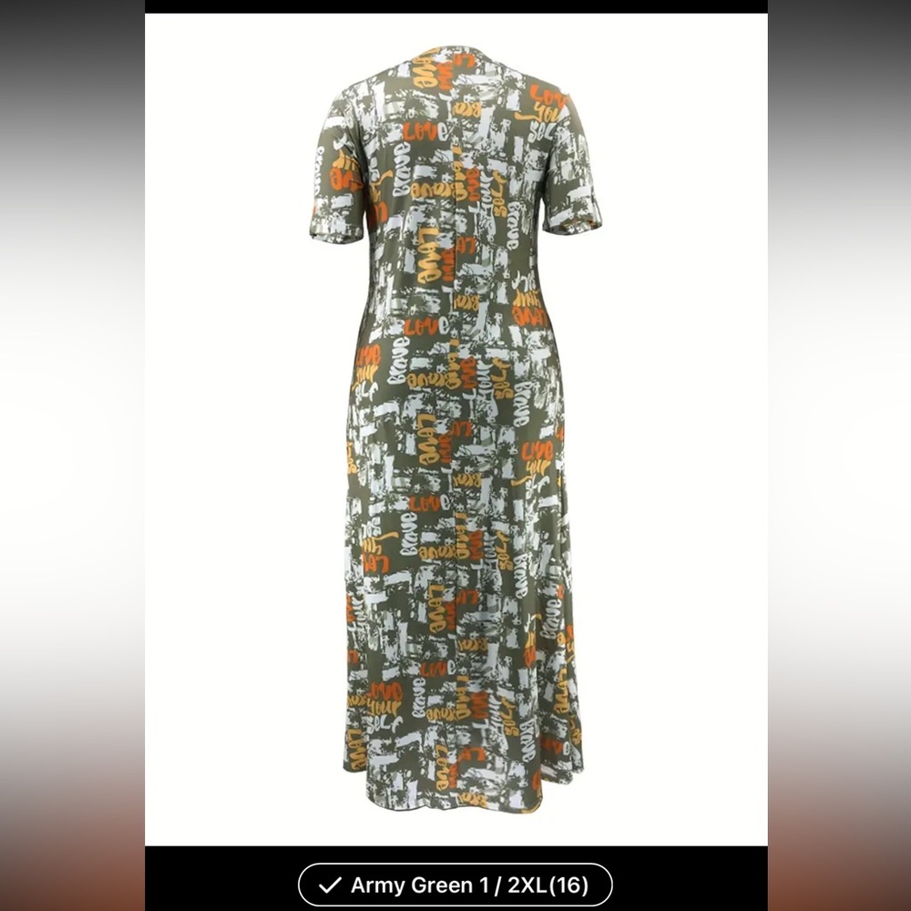 Plus Size Abstract Floral Print Longline Tee Dress - Soft, Breathable, Relaxed